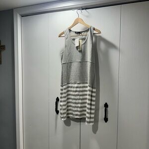 Doe & Rae Gray Striped Dress